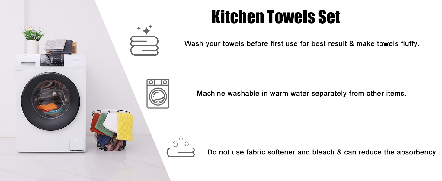 Kitinjoy 100% Cotton Kitchen Dish Cloths (12 X 12 Inches, Dark Grey), 6 Pack Waffle Weave Ultra Soft Absorbent Dish Towels for Drying Dishes Quick Drying Kitchen Towels Dish Rags