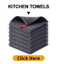 Kitinjoy 100% Cotton Kitchen Dish Cloths (12 X 12 Inches, Dark Grey), 6 Pack Waffle Weave Ultra Soft Absorbent Dish Towels for Drying Dishes Quick Drying Kitchen Towels Dish Rags