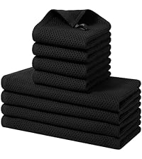Kitinjoy 100% Cotton Kitchen Dish Cloths (12 X 12 Inches, Dark Grey), 6 Pack Waffle Weave Ultra Soft Absorbent Dish Towels for Drying Dishes Quick Drying Kitchen Towels Dish Rags