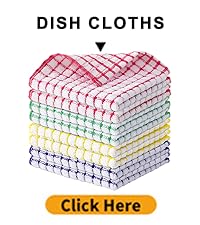 Kitinjoy 100% Cotton Kitchen Dish Cloths (12 X 12 Inches, Dark Grey), 6 Pack Waffle Weave Ultra Soft Absorbent Dish Towels for Drying Dishes Quick Drying Kitchen Towels Dish Rags