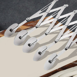 5 Wheel Pastry Cutter Pizza Cutter with Stainless Steel Double Cutter, Set of 2 Pizza Slicer Multi-Round Pastry Knife for Pizza Pies Waffles Dough Cookies
