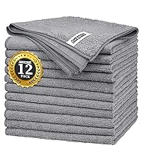 FIXSMITH Microfiber Cleaning Cloth - Pack of 8, Size: 12 x 16 in, Multi-Functional Cleaning Towels, Highly Absorbent Cleaning Rags, Lint-Free, Streak-Free Cleaning Cloths for Car Kitchen Home