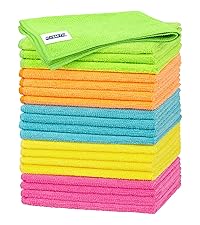 FIXSMITH Microfiber Cleaning Cloth - Pack of 8, Size: 12 x 16 in, Multi-Functional Cleaning Towels, Highly Absorbent Cleaning Rags, Lint-Free, Streak-Free Cleaning Cloths for Car Kitchen Home