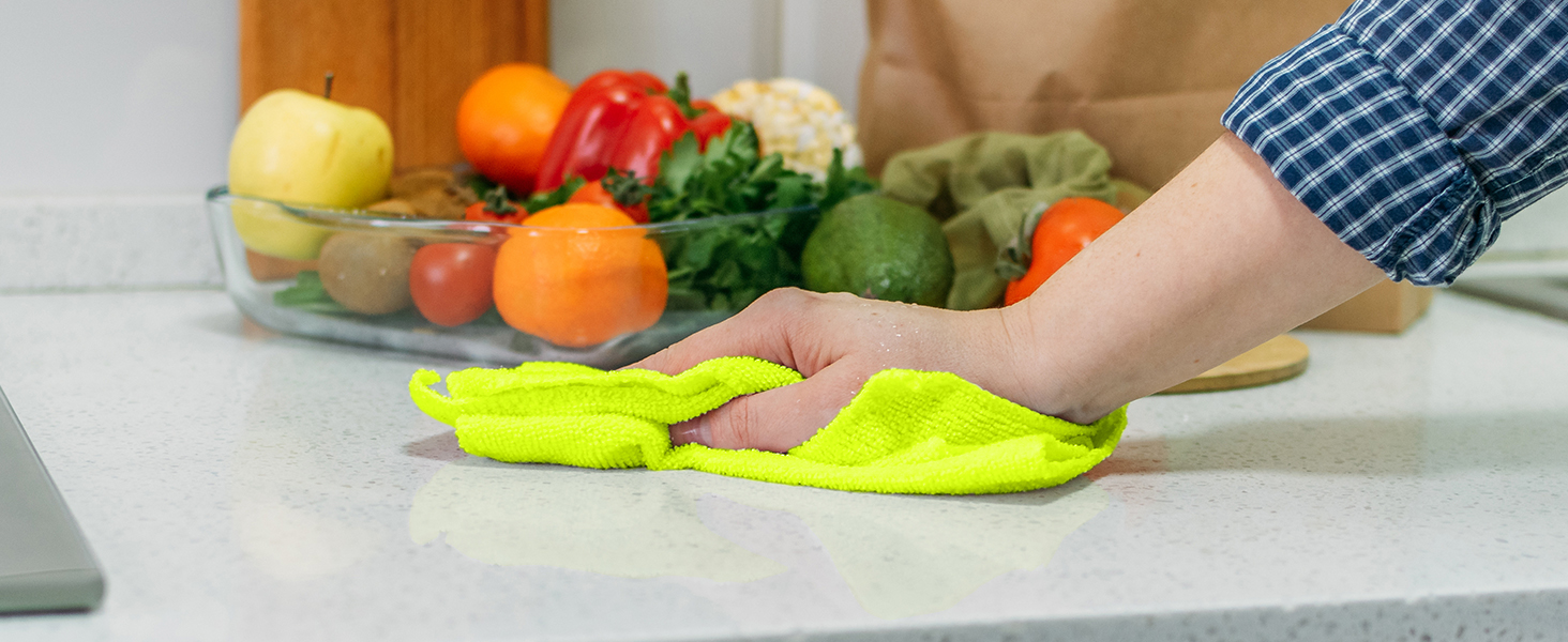 FIXSMITH Microfiber Cleaning Cloth - Pack of 8, Size: 12 x 16 in, Multi-Functional Cleaning Towels, Highly Absorbent Cleaning Rags, Lint-Free, Streak-Free Cleaning Cloths for Car Kitchen Home