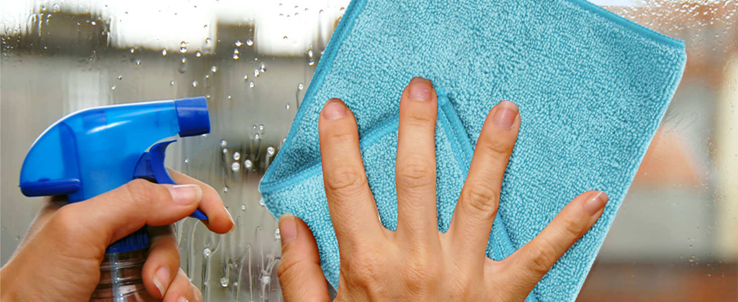 FIXSMITH Microfiber Cleaning Cloth - Pack of 8, Size: 12 x 16 in, Multi-Functional Cleaning Towels, Highly Absorbent Cleaning Rags, Lint-Free, Streak-Free Cleaning Cloths for Car Kitchen Home