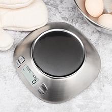 Digital Kitchen Scale with Removable Bowl 2.5L Volume, Electronic Stainless Steel Food Scale for Cooking Baking, Room Temperature, Alarm Timer, 12lb 5.5kg, Batteries Included