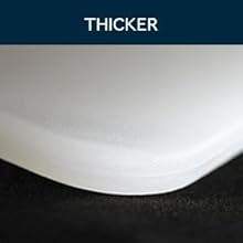 Fotouzy Plastic Utility Cutting Board with Handles, Food Safe PP Material, Dishwasher Safe, Thick Chopping Board, Large Size, Easy Grip Handle, for Kitchen (White)