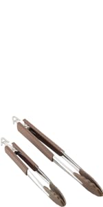 Anolon Tools Set/Nonstick Nylon Cooking Utensils/Kitchen Gadgets Includes Spoons, Turners, Ladle, Meat Fork, Whisk, and Locking Tongs, 10 Piece, Bronze