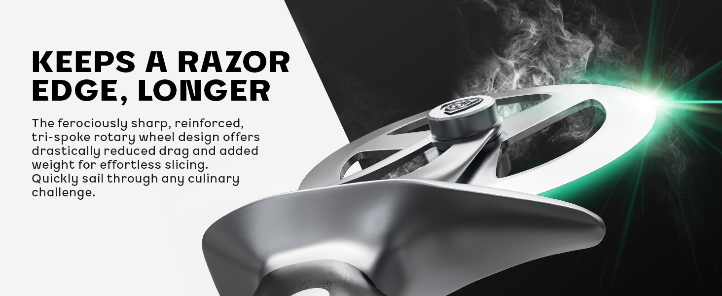 Dalstrong Pizza Cutter Wheel - High-Carbon Heavy-Duty Stainless Steel - G10 Handle - Easy Cleaning Best Pizza Knife Slice - Thumb Guard Protection & Blade Cover - The Orbit Razor Unique Pizza Slicer