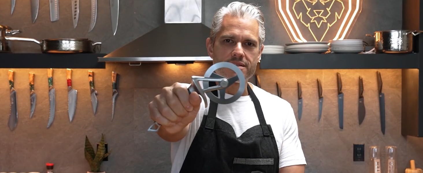 Dalstrong Pizza Cutter Wheel - High-Carbon Heavy-Duty Stainless Steel - G10 Handle - Easy Cleaning Best Pizza Knife Slice - Thumb Guard Protection & Blade Cover - The Orbit Razor Unique Pizza Slicer