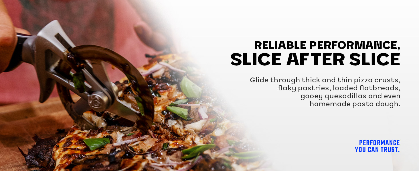 Dalstrong Pizza Cutter Wheel - High-Carbon Heavy-Duty Stainless Steel - G10 Handle - Easy Cleaning Best Pizza Knife Slice - Thumb Guard Protection & Blade Cover - The Orbit Razor Unique Pizza Slicer