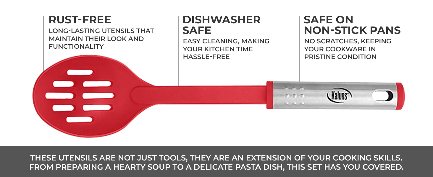 Kitchen Utensils Set, 10 Nylon Stainless Steel Cooking Utensils, Non Stick and Heat Resistant Cookware set New Chef's Gadget Tools Collection