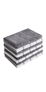 Microfiber Dish Towels - Soft, Super Absorbent and Lint Free Kitchen Towels - 8 Pack (Lattice Designed Gray Colors) - 26 x 18 Inch