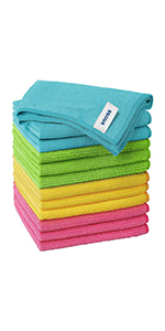 Microfiber Dish Towels - Soft, Super Absorbent and Lint Free Kitchen Towels - 8 Pack (Lattice Designed Gray Colors) - 26 x 18 Inch