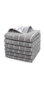 Microfiber Dish Towels - Soft, Super Absorbent and Lint Free Kitchen Towels - 8 Pack (Lattice Designed Gray Colors) - 26 x 18 Inch