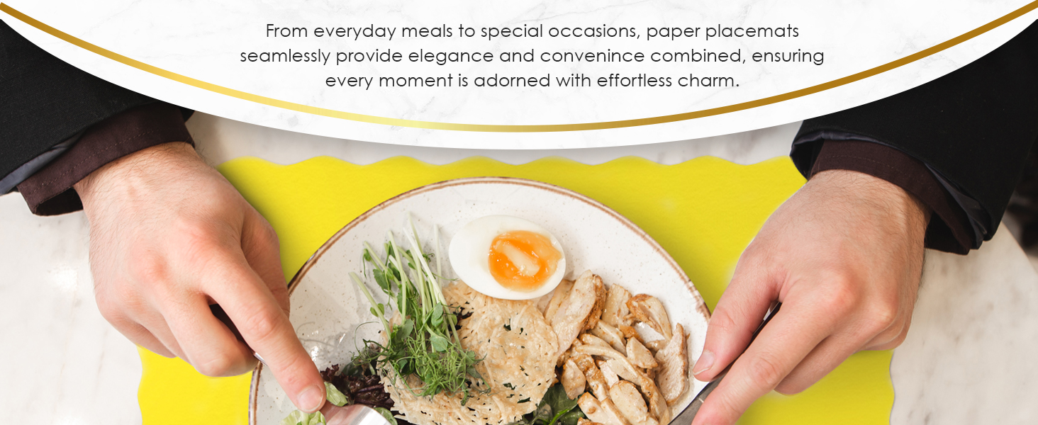 Disposable Paper Placemats – Premium, 50 Pack of White Scalloped Edge Placemats, Perfect Size 10x 14