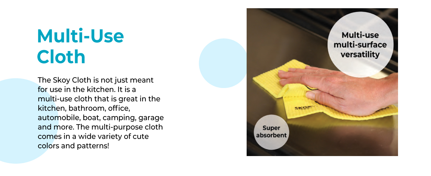 Skoy Cloth, 8-Pack Versatile Swedish Dishcloths for Kitchen and Household Use, Reusable Cleaning Cloths, Planet-Friendly, Dishwasher and Dryer-Safe, Assorted Colors