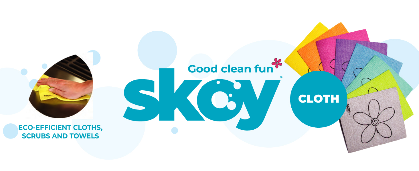 Skoy Cloth, 8-Pack Versatile Swedish Dishcloths for Kitchen and Household Use, Reusable Cleaning Cloths, Planet-Friendly, Dishwasher and Dryer-Safe, Assorted Colors