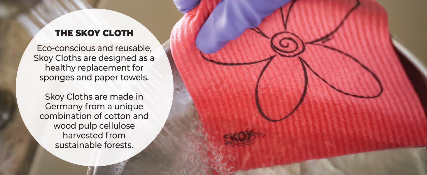 Skoy Cloth, 8-Pack Versatile Swedish Dishcloths for Kitchen and Household Use, Reusable Cleaning Cloths, Planet-Friendly, Dishwasher and Dryer-Safe, Assorted Colors