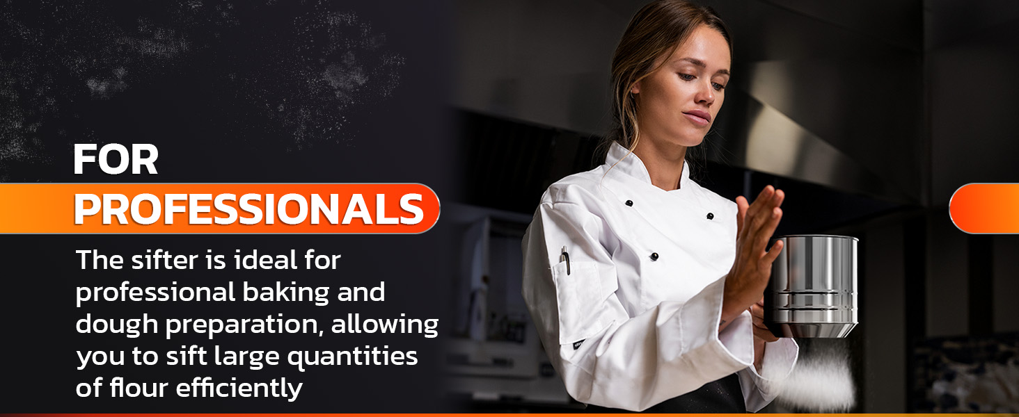 5 Cup Flour Sifter for Baking – Large Capacity Flour Sifter Stainless Steel with Double Mesh, Easy One-Hand Use & Dishwasher Safe – Baking Tools for Sifting Powdered Sugar, Cocoa & Easter Cookies