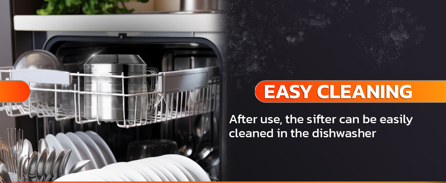 5 Cup Flour Sifter for Baking – Large Capacity Flour Sifter Stainless Steel with Double Mesh, Easy One-Hand Use & Dishwasher Safe – Baking Tools for Sifting Powdered Sugar, Cocoa & Easter Cookies