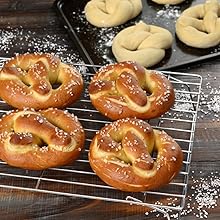 P&P CHEF Cooling Rack Set of 2, 2-Tier Stackable Stainless Steel Wire Racks for Baking Cooking Cooling Roasting, Collapsible & Heavy Duty, Oven Safe & Easy Clean, 15