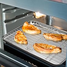 P&P CHEF Cooling Rack Set of 2, 2-Tier Stackable Stainless Steel Wire Racks for Baking Cooking Cooling Roasting, Collapsible & Heavy Duty, Oven Safe & Easy Clean, 15