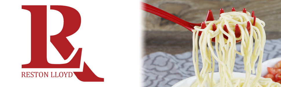 Spaghetti Spoon, Pasta Server, Fork with Ergonomic Handle, Heat Resistant, BPA Free with Ergonomic Handle,11.5 inch Melamine Utensil by Reston Lloyd, Pink