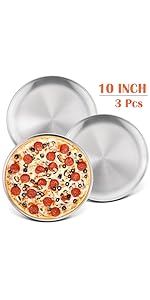 P&P CHEF Pizza Pan Bakeware for Home Kitchen, Stainless Steel Pizza Tray for Baking Pizza, Healthy & Reusable & Easy Clean, Oven & Freezer Safe, 12 Inch & Silver