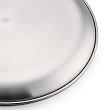 P&P CHEF Pizza Pan Bakeware for Home Kitchen, Stainless Steel Pizza Tray for Baking Pizza, Healthy & Reusable & Easy Clean, Oven & Freezer Safe, 12 Inch & Silver