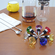 JETKONG 3 Pcs Wine Stoppers Crystal Wine and Beverage Bottle Stopper Diamond Decorative Wine Bottle Stopper (Crystal)