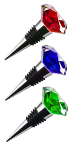 JETKONG 3 Pcs Wine Stoppers Crystal Wine and Beverage Bottle Stopper Diamond Decorative Wine Bottle Stopper (Crystal)