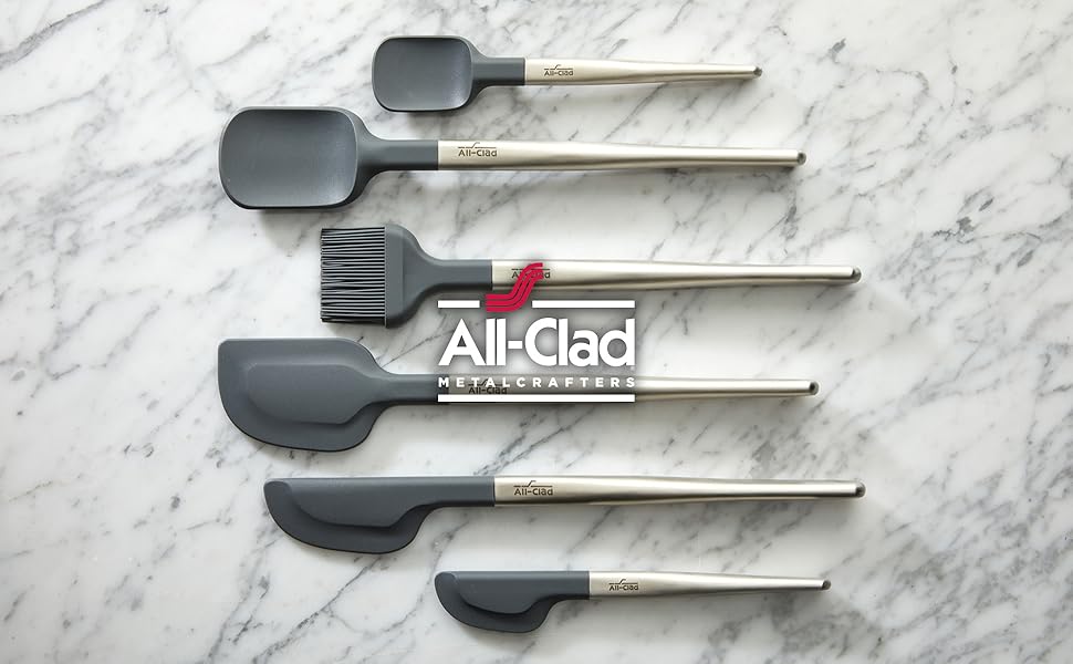 All-Clad Specialty Silicone Kitchen Gadgets 5 Piece Set, Spatulas Kitchen Tools, Kitchen Hacks Black