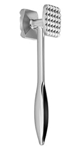 Aliglow Meat Tenderizer Hammer/Mallet Tool/Pounder For Tenderizing and Pounding Steak, Beef And Poultry. Solid Metal Construction With Comfort Grip Handle