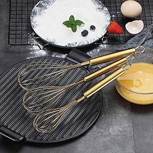 Berglander Gold Whisk Pack of 3 Stainless Steel 8
