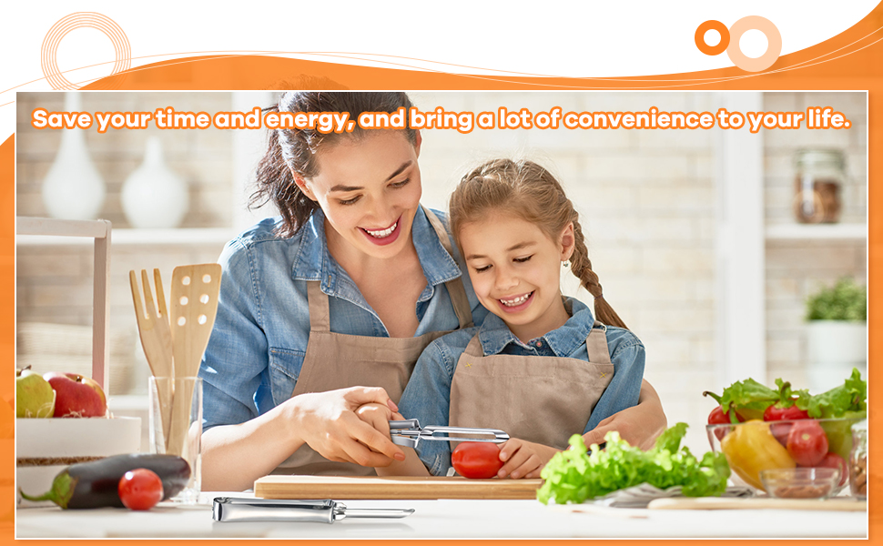 Mudder 5 Pieces Vegetable Fruit Peelers Stainless Steel Rotary Peelers Carrots Potatoes Peeling Tools for Home and Kitchen, with Ergonomic Safety and Control Handle