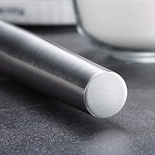 Stainless Steel Rolling Pin, Matte Finish 16.7 Inches, Berglander Rolling Pin For Baking Pizza Dough, Pie, Cookie, Essential Kitchen Utensil Gift Ideas For Bakers.