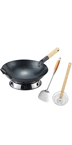 Stainless Steel Spider Strainer Asian Kitchen Wire Food Cooking Skimmer With Natural Bamboo Handle, 7-Inch, Hand-Made