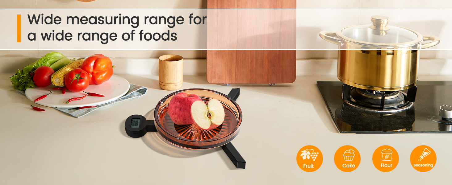 Folding Digital Kitchen Scale, Highly Accurate Compact Portable Food Scale with LCD Display, Auto Power Off and Tare Features, for Measuring Intake of Healthy Eating People (Black)