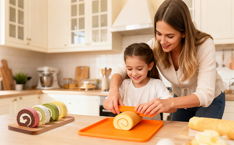 2 pcs Swiss Roll Cake Mat Pad Baking Tool Pastry Tools Silicone Nonstick Baking Rug Mat Silicone Mould