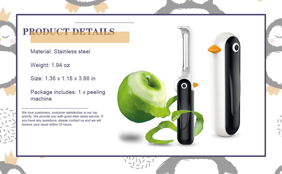 Potato Carrot Peeler Foldable Penguin Shaped Fruit Vegetable Peelers for Kitchen