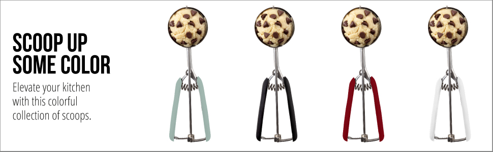 GORILLA GRIP BPA-Free 304 Stainless Steel Cookie Scoop, 3 TBSP Scooper #20, Soft Grip Handle, Easy Food Release, Create Even Portions, Multipurpose Kitchen Melon Baller, Meatball Spring Scoops, Mint