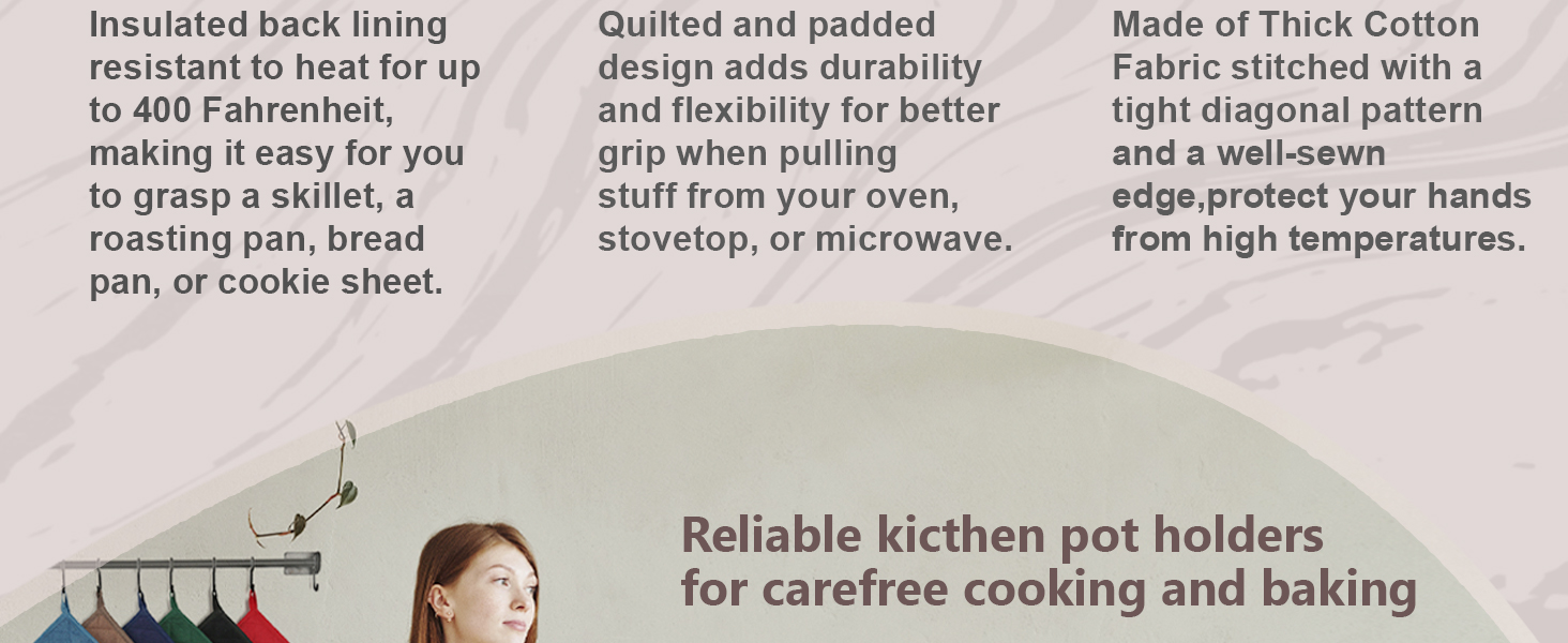 Pot Holders Clearance for Kitchen Heat Resistant Potholder, Hot Pads, Trivet for Cooking and Baking (5, Dark Blue)