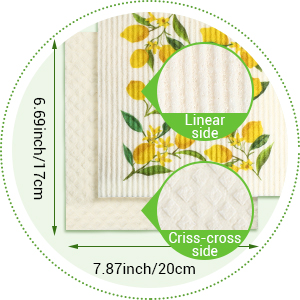 Boao Set of 6 Lemon Kitchen Dishcloths Cleaning Cloths Absorbent Cloth No Odor Reusable Dish Towel for Kitchen, Hand, Counter Wipes Practical Gifts