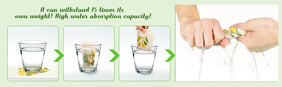 Boao Set of 6 Lemon Kitchen Dishcloths Cleaning Cloths Absorbent Cloth No Odor Reusable Dish Towel for Kitchen, Hand, Counter Wipes Practical Gifts