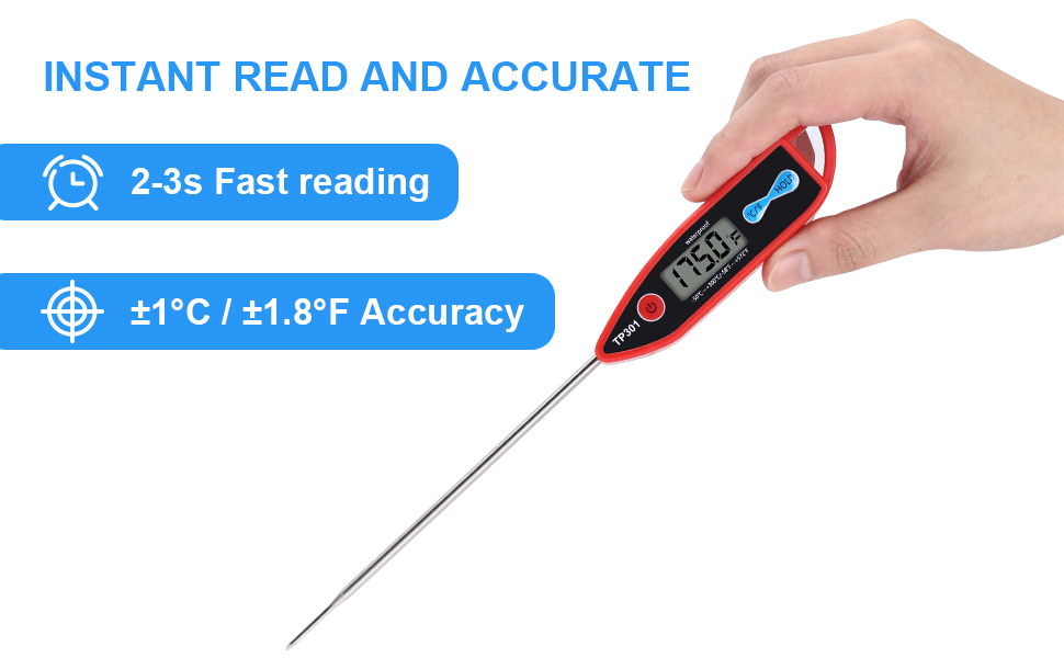 Yacumama Digital Water Thermometer for Liquid, Candle, Instant Read with Waterproof for Food, Meat, Milk, Long Probe
