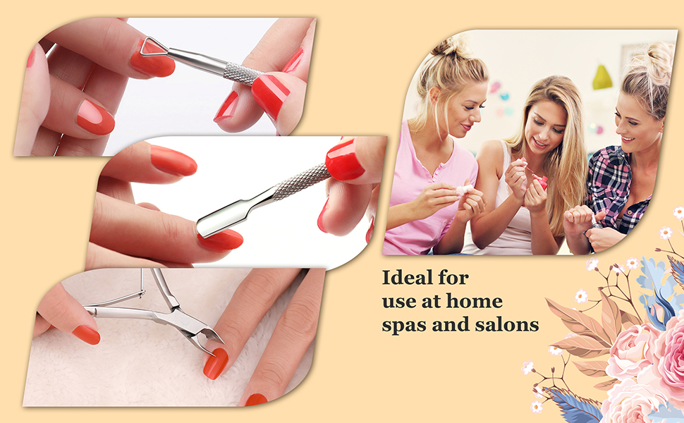 YINYIN Cuticle Trimmer with Cuticle Pusher and Cutter, Professional Stainless Steel Nippers, Cutter Clippers, Cuticle Remover, Pedicure Manicure Tools for Fingernails and Toenails, Sliver