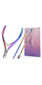 YINYIN Cuticle Trimmer with Cuticle Pusher and Cutter, Professional Stainless Steel Nippers, Cutter Clippers, Cuticle Remover, Pedicure Manicure Tools for Fingernails and Toenails, Sliver