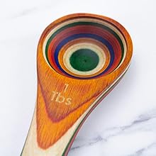 Totally Bamboo Baltique Marrakesh Collection 2 in 1 Wooden Measuring Spoon with Tablespoon and Teaspoon Measurements