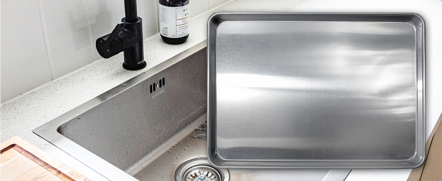 Commercial Quality Cookie Sheet and Rack - Aluminum Half Sheet Baking Pan and Stainless Steel Cooling Rack Set 13x18 Rust & Warp Resistant, Heavy Duty